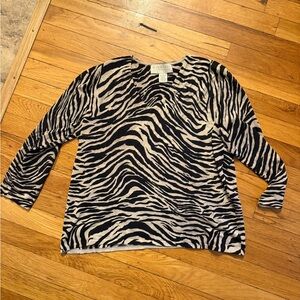 Vintage 90s Norton McNaughton Tiger Print Long Sleeve Top